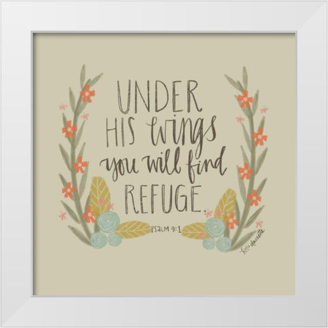 Under His Wings White Modern Wood Framed Art Print by Doucette, Katie