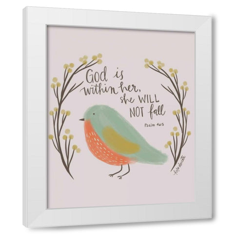 God is Within Her White Modern Wood Framed Art Print by Doucette, Katie