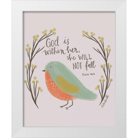 God is Within Her White Modern Wood Framed Art Print by Doucette, Katie