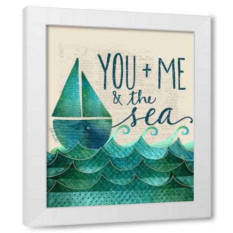 You, Me and the Sea White Modern Wood Framed Art Print by Doucette, Katie