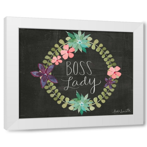 Boss Lady White Modern Wood Framed Art Print by Doucette, Katie