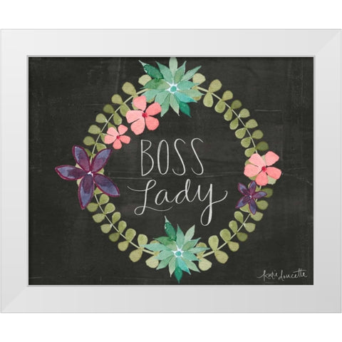 Boss Lady White Modern Wood Framed Art Print by Doucette, Katie