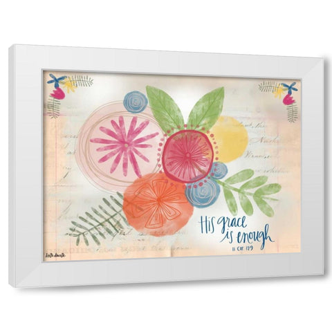 His Grace is Enough White Modern Wood Framed Art Print by Doucette, Katie