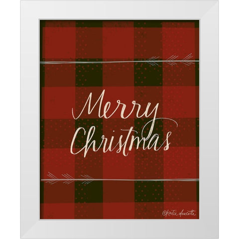 Merry Christmas White Modern Wood Framed Art Print by Doucette, Katie