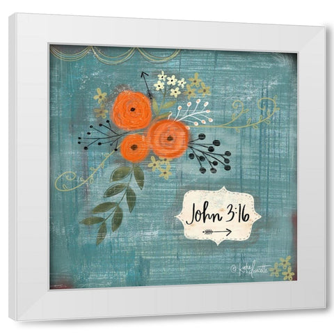 John 3-16 White Modern Wood Framed Art Print by Doucette, Katie