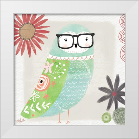 Watercolor Owl II White Modern Wood Framed Art Print by Doucette, Katie