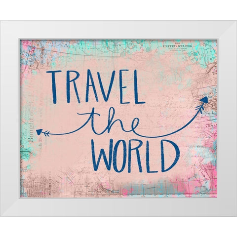 Travel the World White Modern Wood Framed Art Print by Doucette, Katie