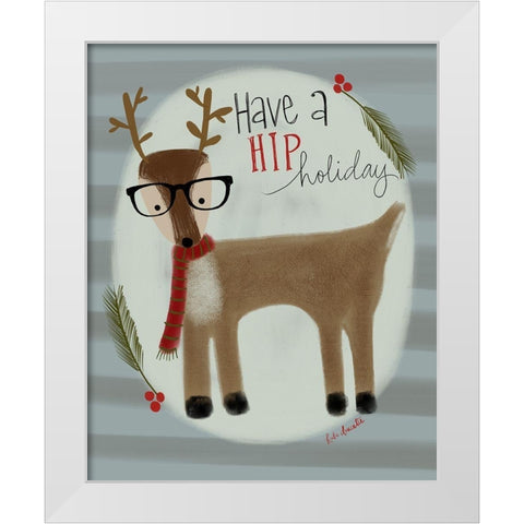 Hip Reindeer White Modern Wood Framed Art Print by Doucette, Katie
