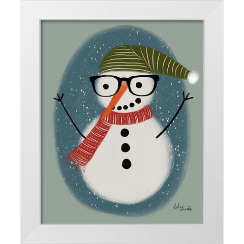 Hip Snowman White Modern Wood Framed Art Print by Doucette, Katie