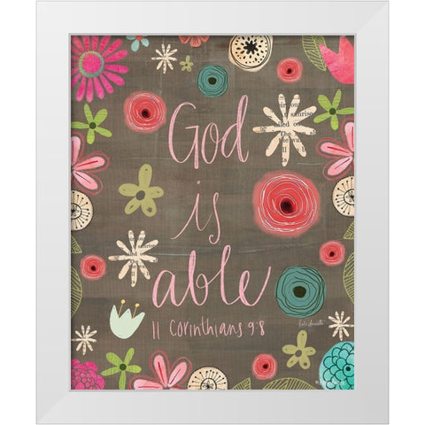 God is Able White Modern Wood Framed Art Print by Doucette, Katie