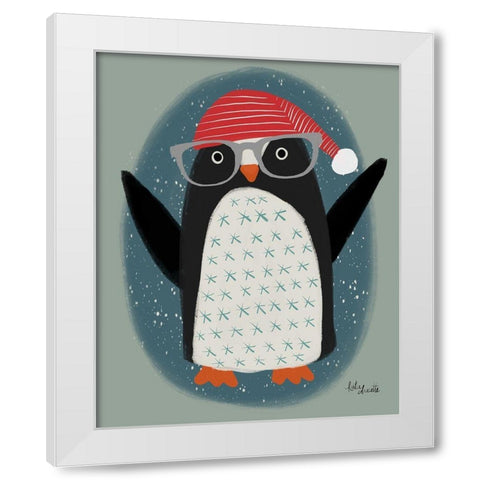 Hip Penguin White Modern Wood Framed Art Print by Doucette, Katie