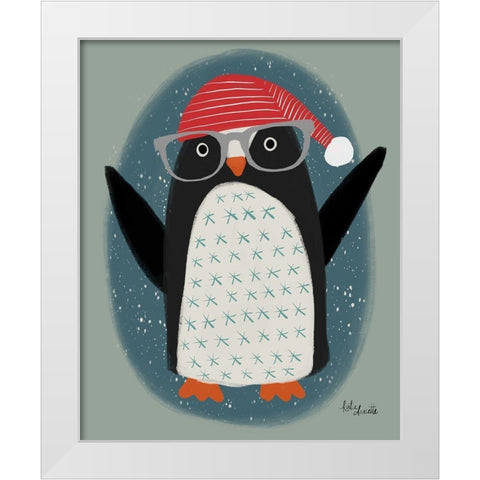 Hip Penguin White Modern Wood Framed Art Print by Doucette, Katie