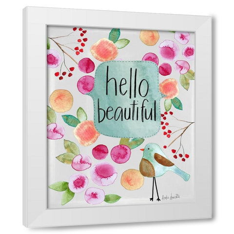 Hello Beautiful I White Modern Wood Framed Art Print by Doucette, Katie