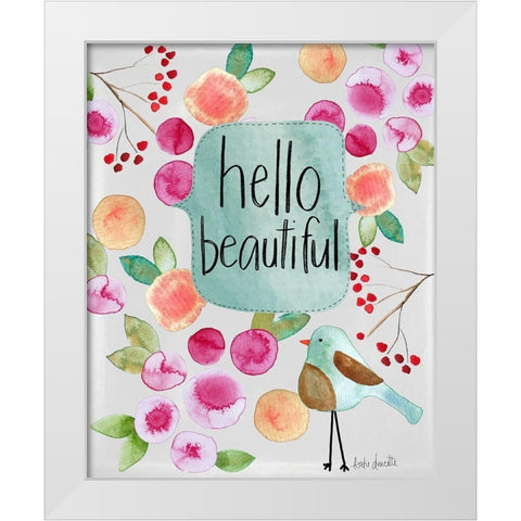 Hello Beautiful I White Modern Wood Framed Art Print by Doucette, Katie