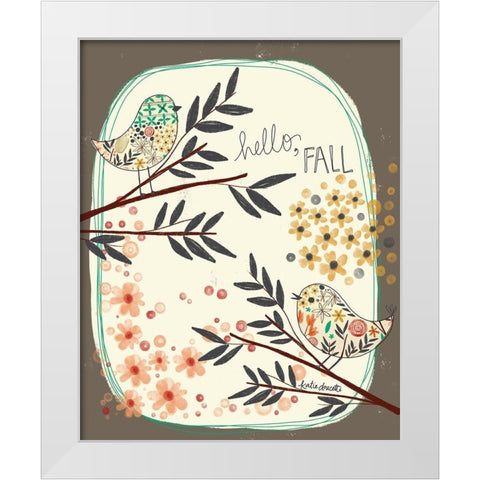 Hello Fall White Modern Wood Framed Art Print by Doucette, Katie