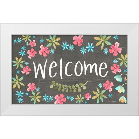 Welcome White Modern Wood Framed Art Print by Doucette, Katie