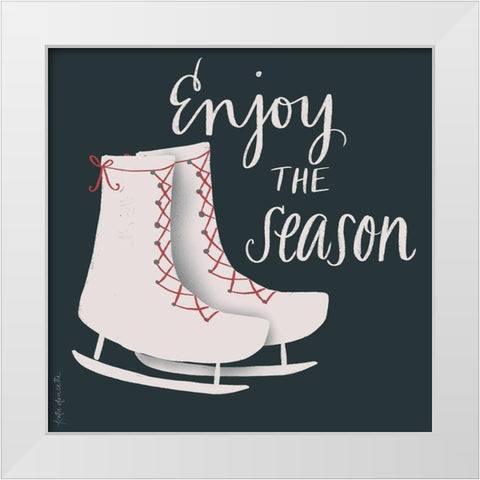 Ice Skates White Modern Wood Framed Art Print by Doucette, Katie