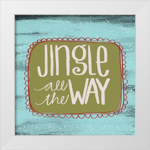 Jingle All the Way White Modern Wood Framed Art Print by Doucette, Katie