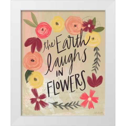 Earth Laughs White Modern Wood Framed Art Print by Doucette, Katie
