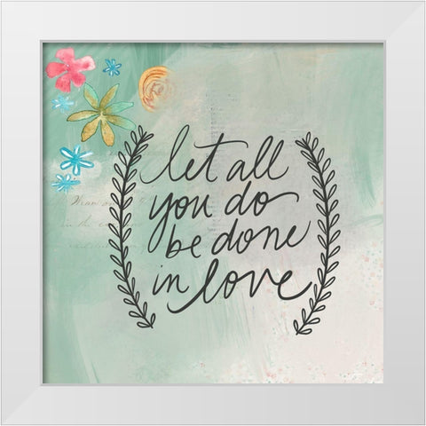 Done in Love White Modern Wood Framed Art Print by Doucette, Katie