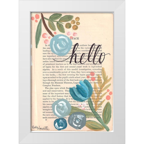 Hello White Modern Wood Framed Art Print by Doucette, Katie