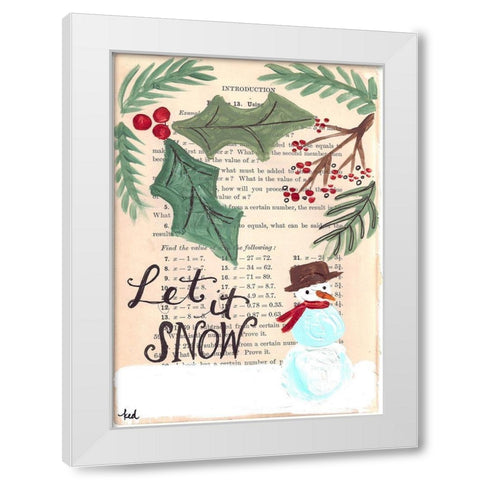 Let It Snow White Modern Wood Framed Art Print by Doucette, Katie