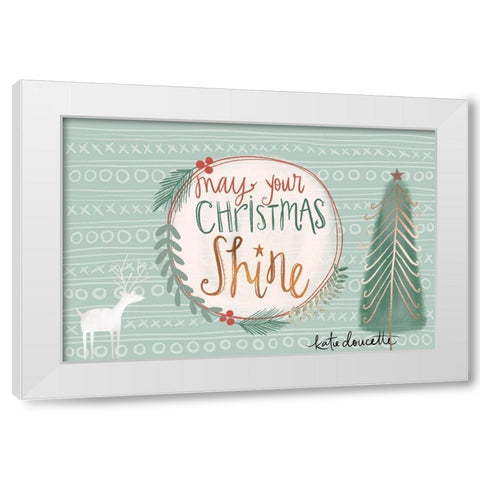 Christmas Shine White Modern Wood Framed Art Print by Doucette, Katie