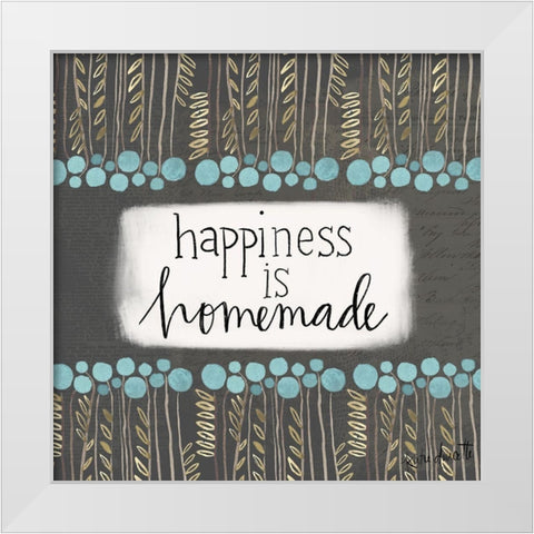 Happiness White Modern Wood Framed Art Print by Doucette, Katie