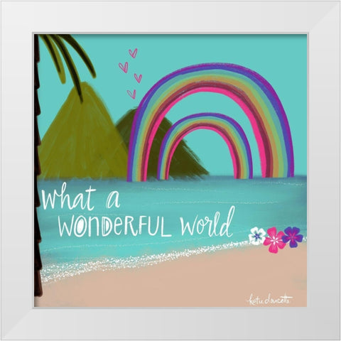 Wonderful World White Modern Wood Framed Art Print by Doucette, Katie