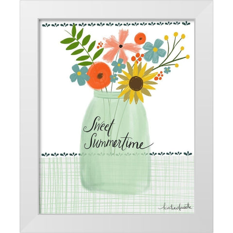 Sweet Summer Bouquet White Modern Wood Framed Art Print by Doucette, Katie