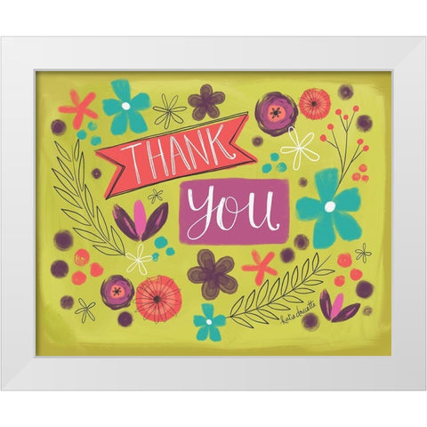 Thank You White Modern Wood Framed Art Print by Doucette, Katie