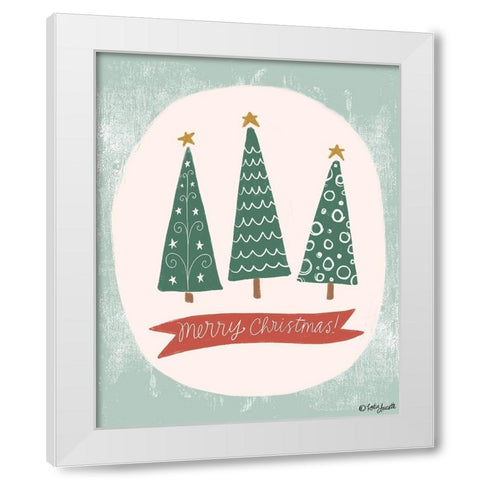 Christmas Trees White Modern Wood Framed Art Print by Doucette, Katie
