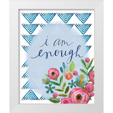 I Am Enough White Modern Wood Framed Art Print by Doucette, Katie