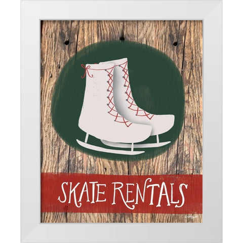 Skate Rentals White Modern Wood Framed Art Print by Doucette, Katie