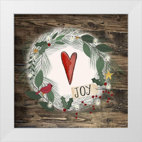 Joy Heart White Modern Wood Framed Art Print by Doucette, Katie