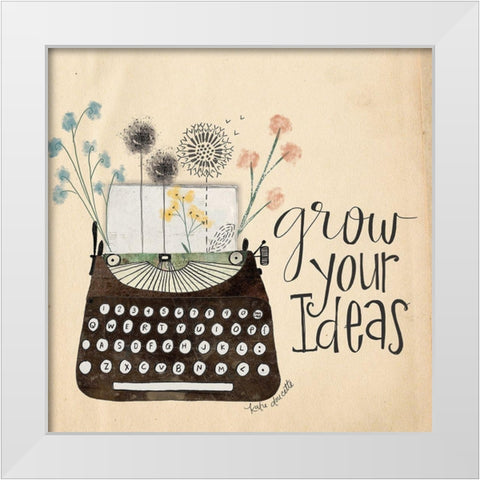 Grow Your Ideas White Modern Wood Framed Art Print by Doucette, Katie