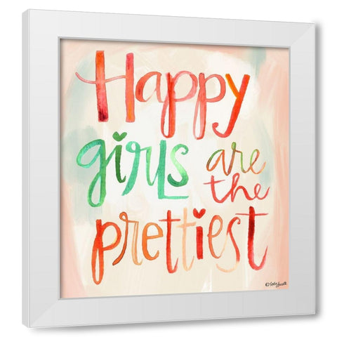 Happy Girls White Modern Wood Framed Art Print by Doucette, Katie