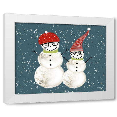 Pair of Snowmen White Modern Wood Framed Art Print by Doucette, Katie