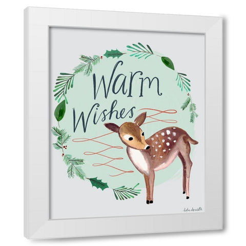 Warm Wishes Fawn White Modern Wood Framed Art Print by Doucette, Katie