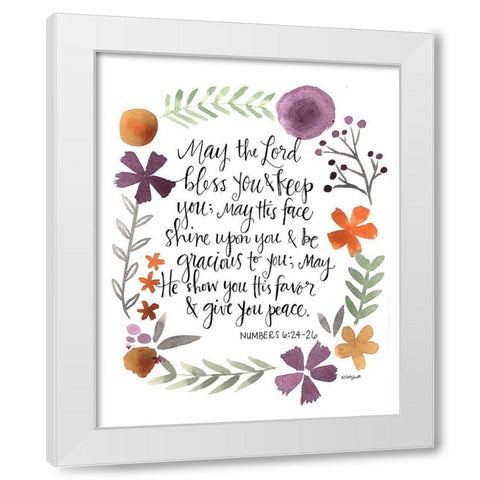 Numbers Prayer White Modern Wood Framed Art Print by Doucette, Katie