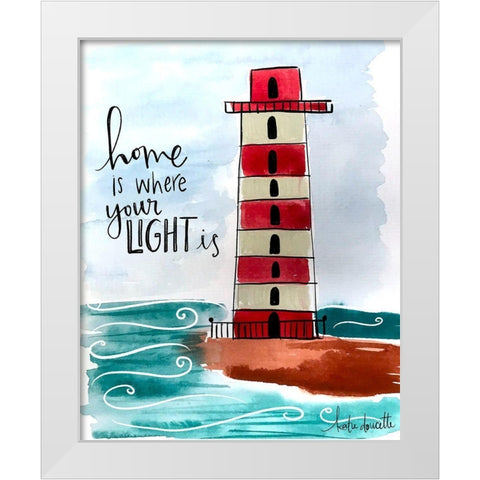 Home is Where Your Light Is White Modern Wood Framed Art Print by Doucette, Katie