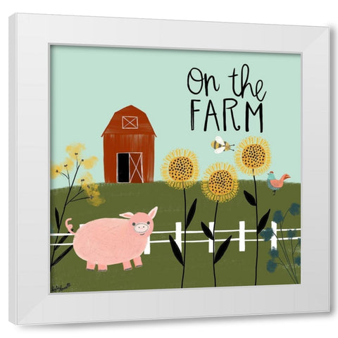 On the Farm White Modern Wood Framed Art Print by Doucette, Katie