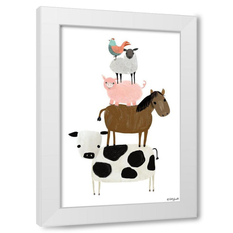 Farm Buddies White Modern Wood Framed Art Print by Doucette, Katie