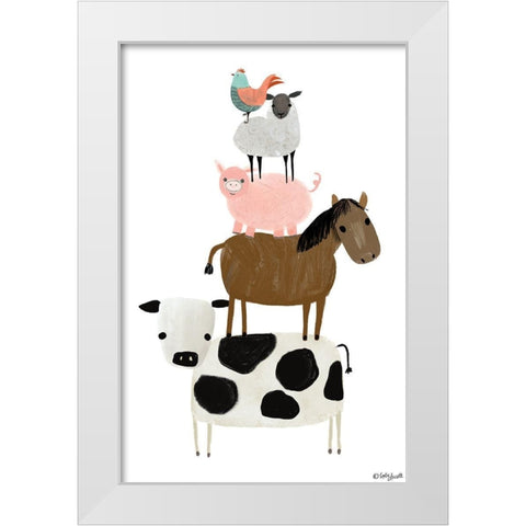 Farm Buddies White Modern Wood Framed Art Print by Doucette, Katie
