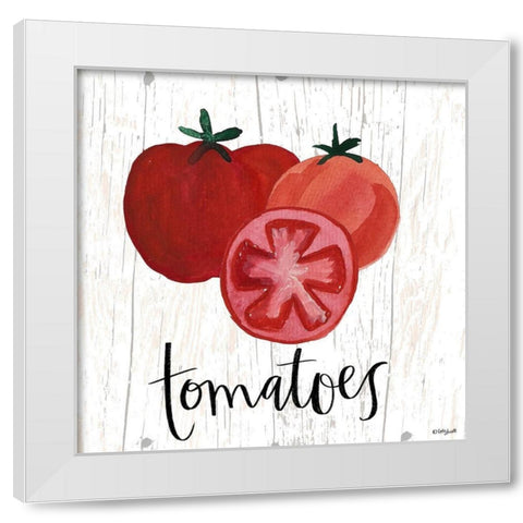 Tomatoes White Modern Wood Framed Art Print by Doucette, Katie