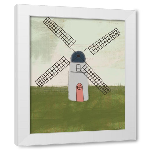 Windmill III White Modern Wood Framed Art Print by Doucette, Katie