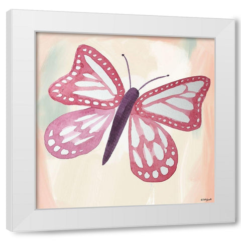 Butterfly V White Modern Wood Framed Art Print by Doucette, Katie