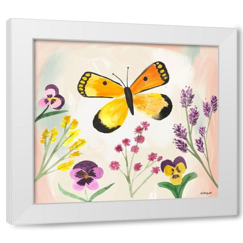 Watercolor Butterfly White Modern Wood Framed Art Print by Doucette, Katie