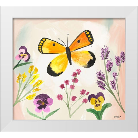 Watercolor Butterfly White Modern Wood Framed Art Print by Doucette, Katie