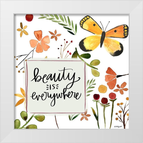 Beauty Butterfly White Modern Wood Framed Art Print by Doucette, Katie